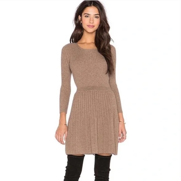 Joie Brown Ribbed Cashmere Midi Dress - Picture 2 of 10